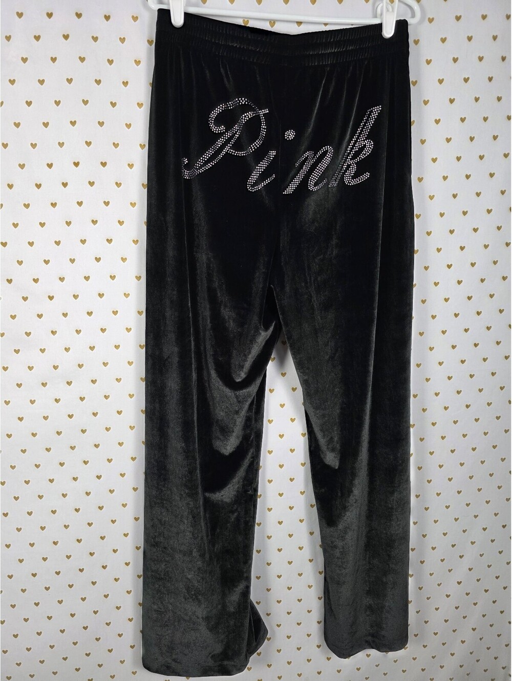 Victorias Secret Pink VELOUR BLING Hoodie Jacket Sweats SET 2pc LARGE - Picture 4 of 7